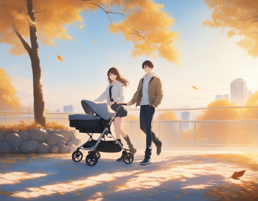 가을 단풍, 따뜻한 햇살