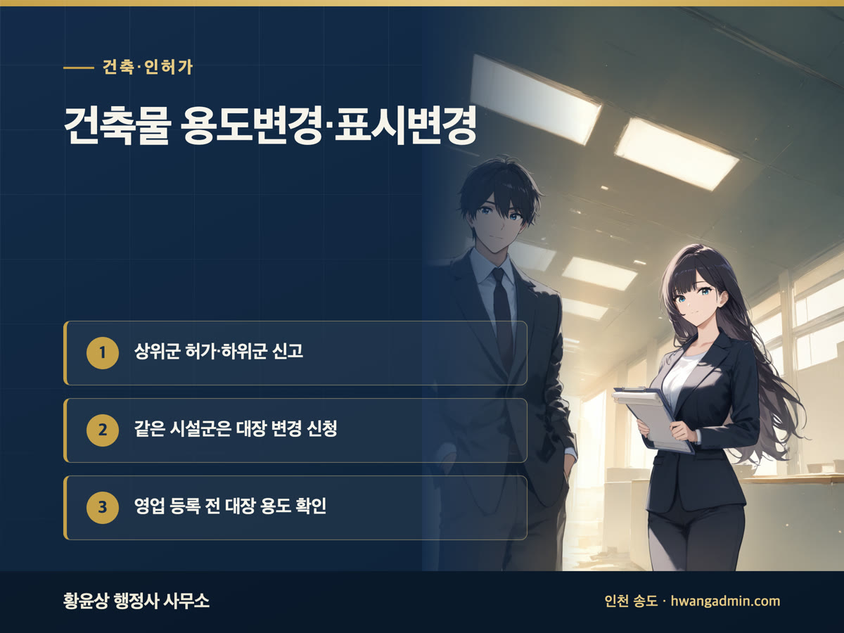 건축물 용도변경 허가·신고와 표시변경 신청 안내 이미지