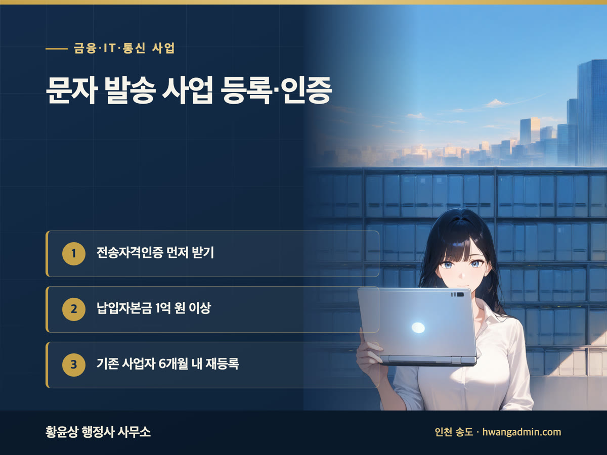 문자 발송 사업 특수한 유형의 부가통신사업 등록·전송자격인증 안내 이미지