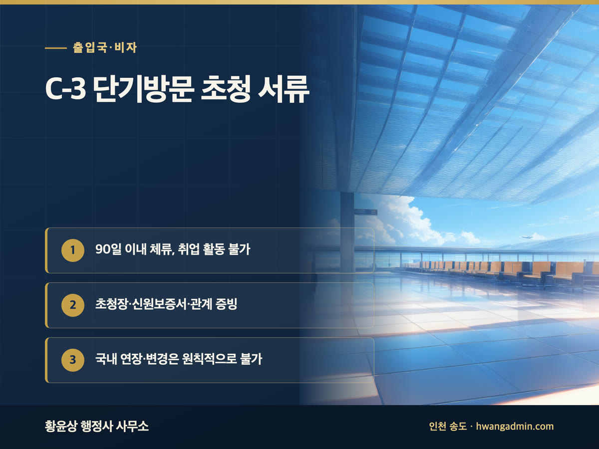 C-3 단기방문 초청장 쓰는 법 안내 이미지