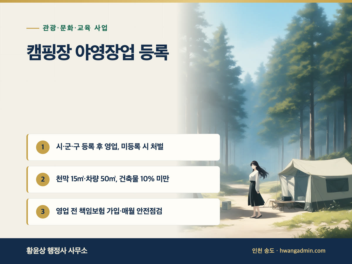 캠핑장(야영장업) 등록 기준과 서류 안내 이미지