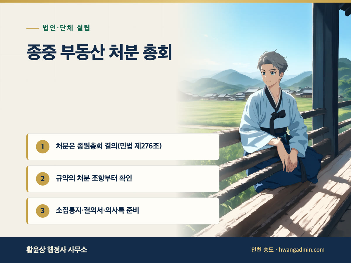 종중 부동산 처분 총회 결의 안내 이미지