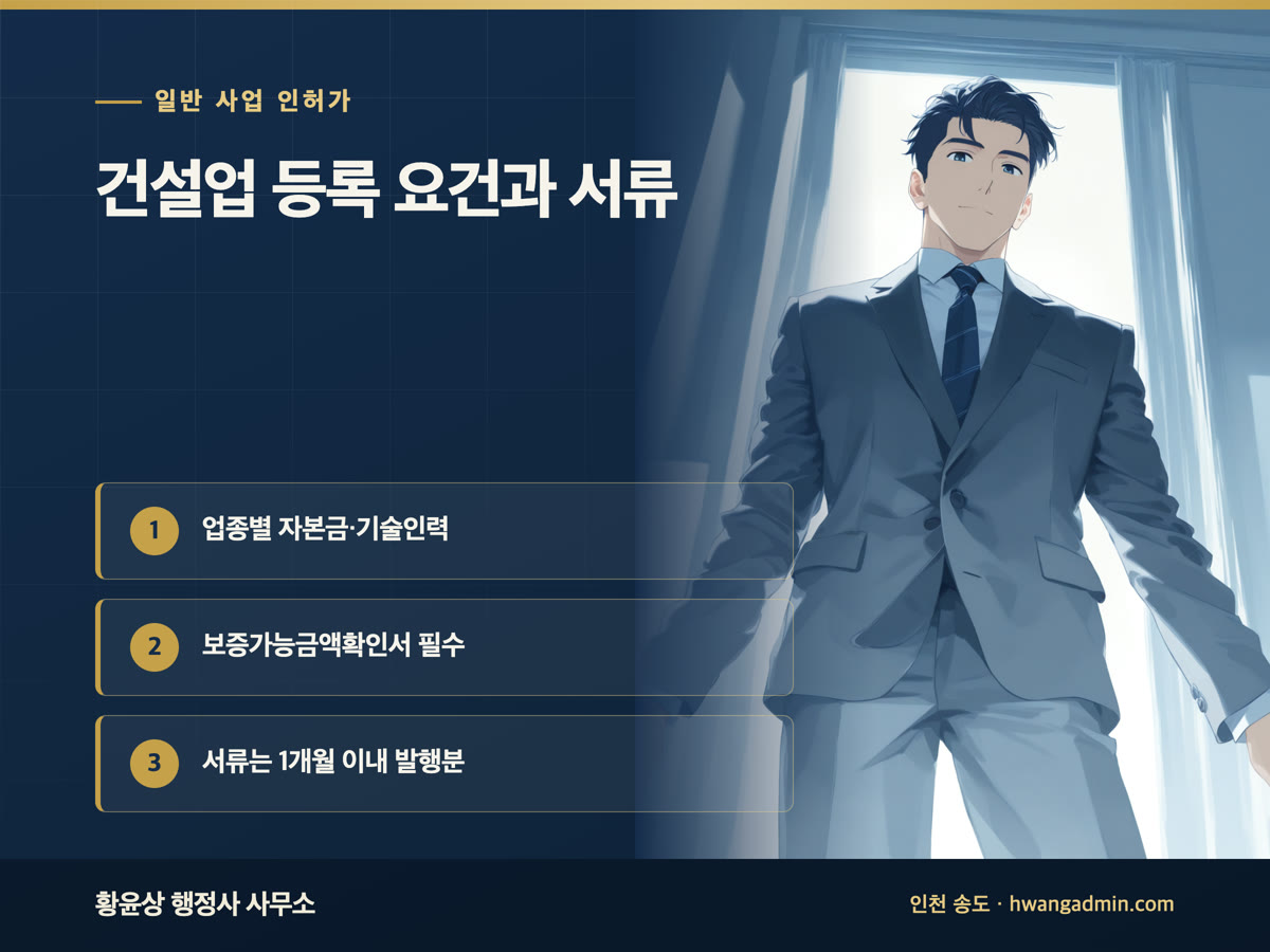 건설업 등록 요건과 서류 안내 이미지