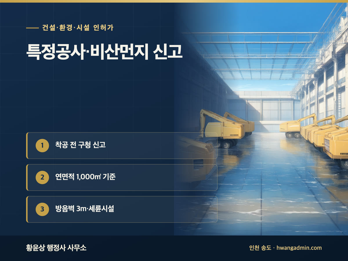 특정공사 사전신고·비산먼지 발생사업 신고 안내 이미지