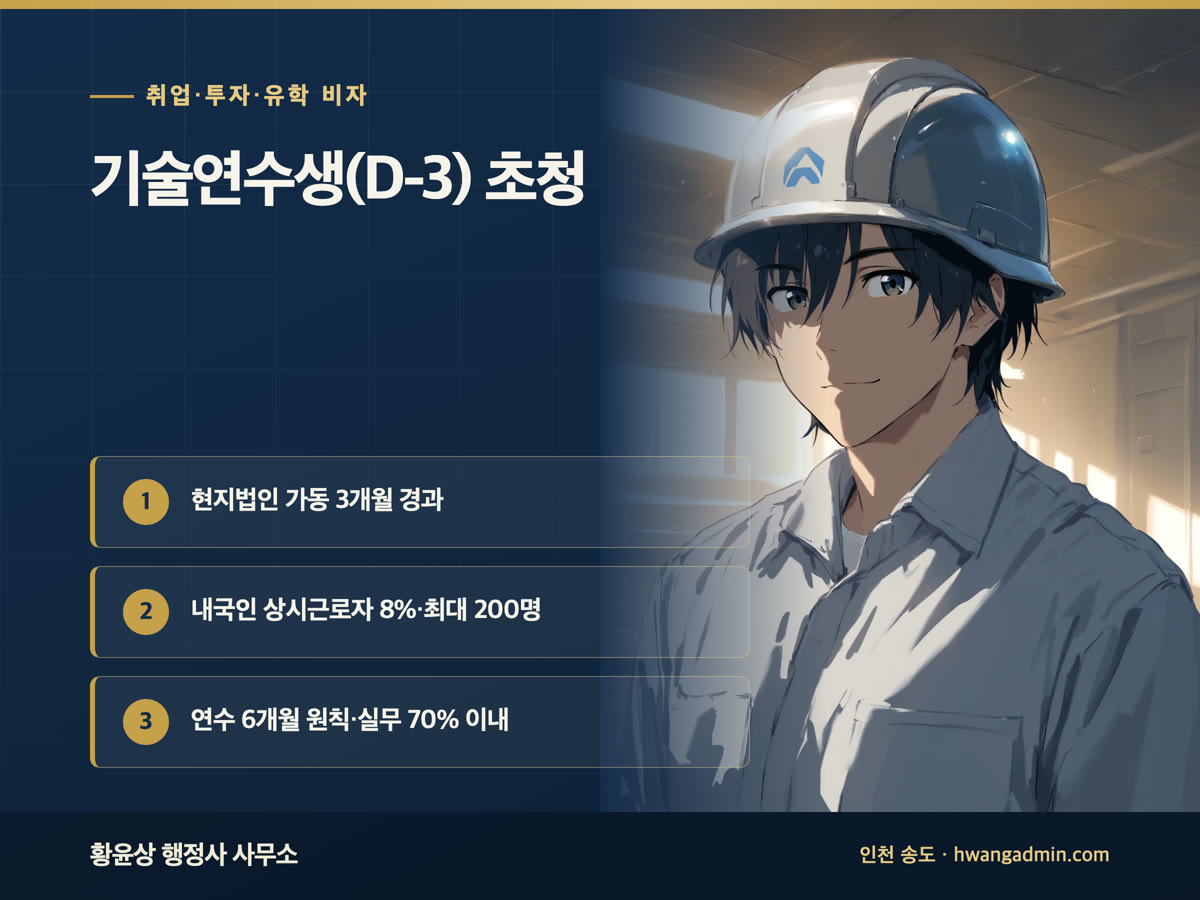 기술연수생(D-3) 초청 기준과 서류 안내 이미지