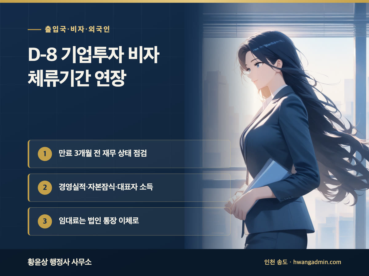 D-8 기업투자 비자 체류기간 연장 안내 이미지