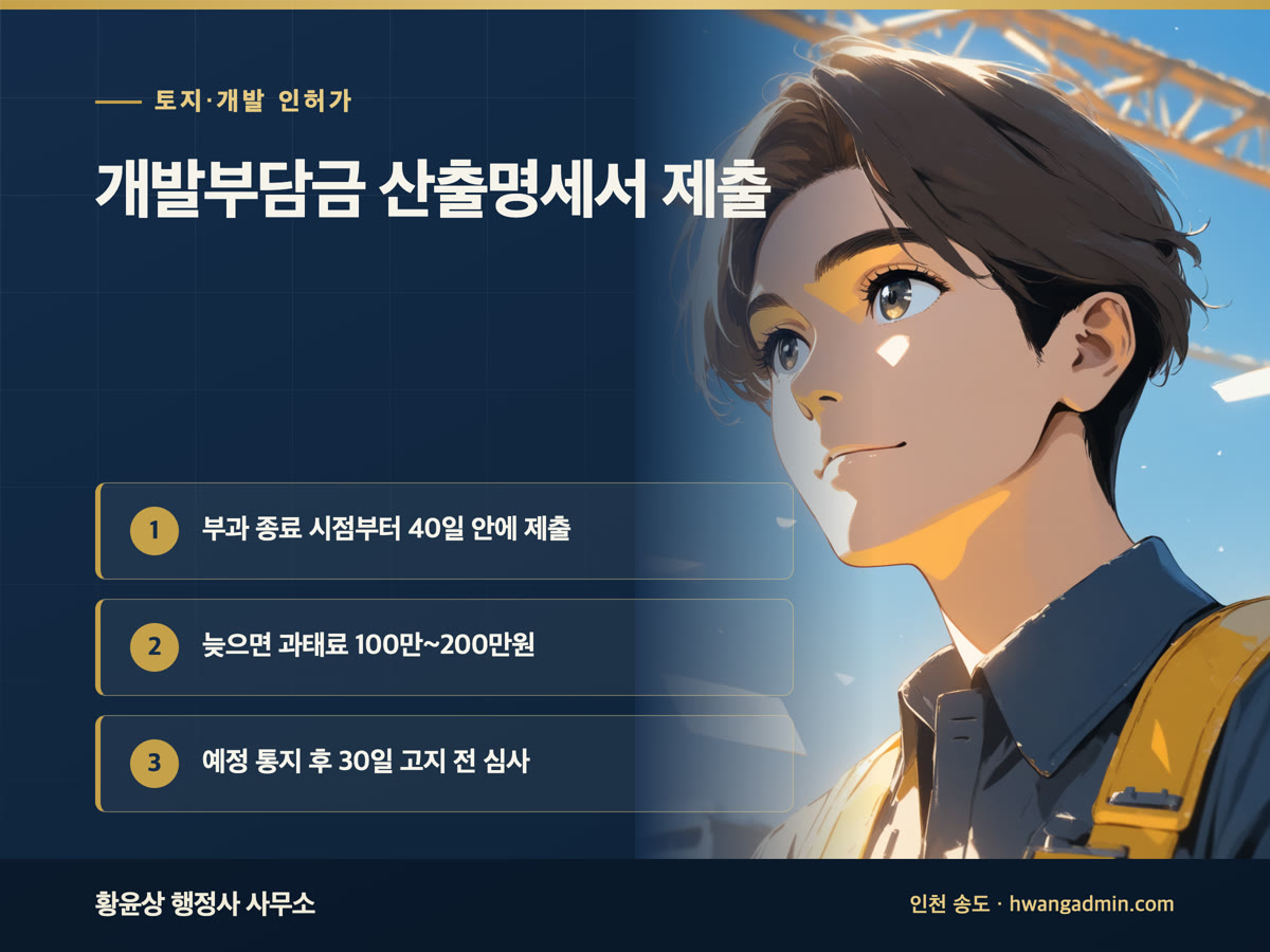 개발부담금 개발비용 산출명세서 제출 안내 이미지
