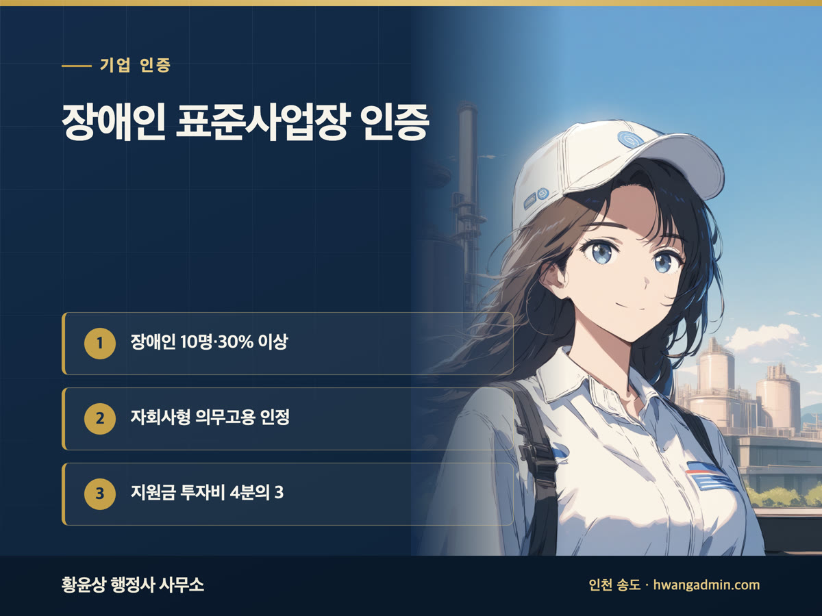 장애인 표준사업장 인증 요건과 지원금 안내 이미지