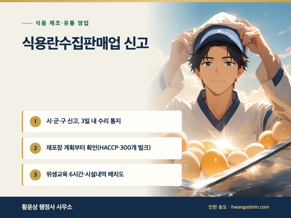 식용란수집판매업 영업신고·재포장 HACCP 신청서류 작성 — 안내 이미지