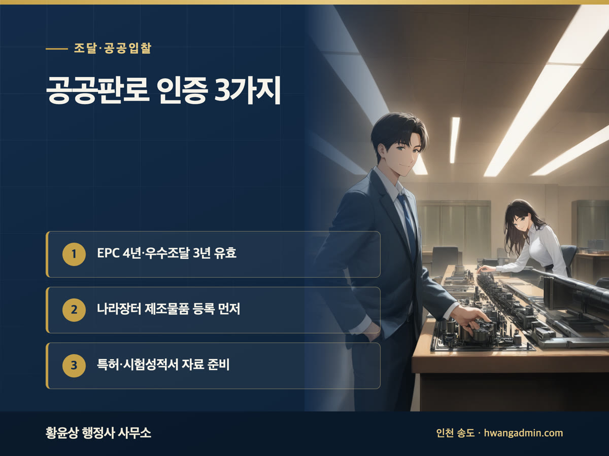 성능인증(EPC)·우수조달물품 지정·환경표지 인증 신청 안내 이미지