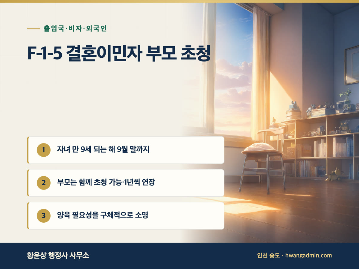 F-1-5(방문동거) 결혼이민자 부모 초청 요건 안내 이미지