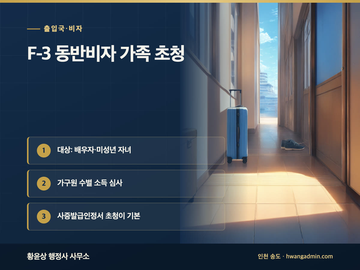 F-3 동반비자 가족 초청 요건과 서류 안내 이미지