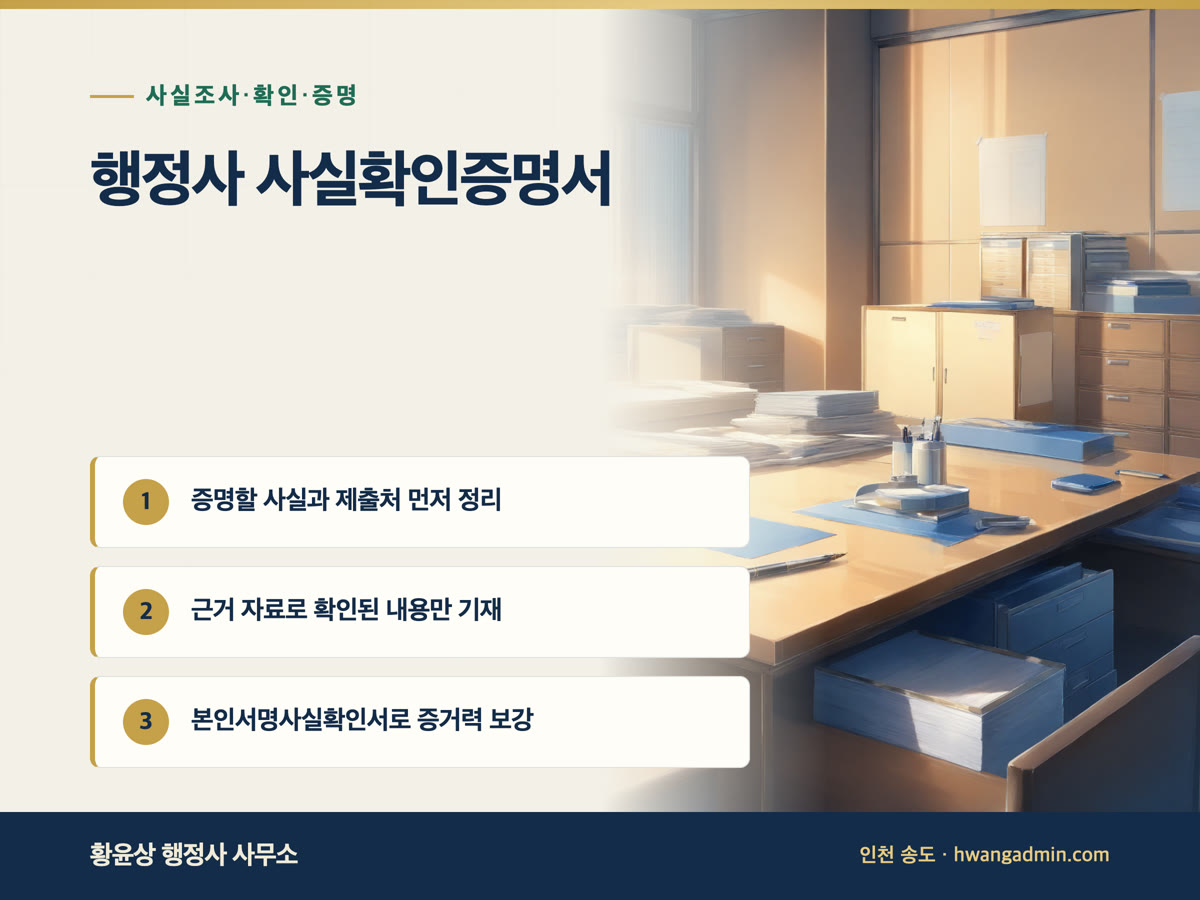 행정사 사실확인증명서 발급 안내 이미지