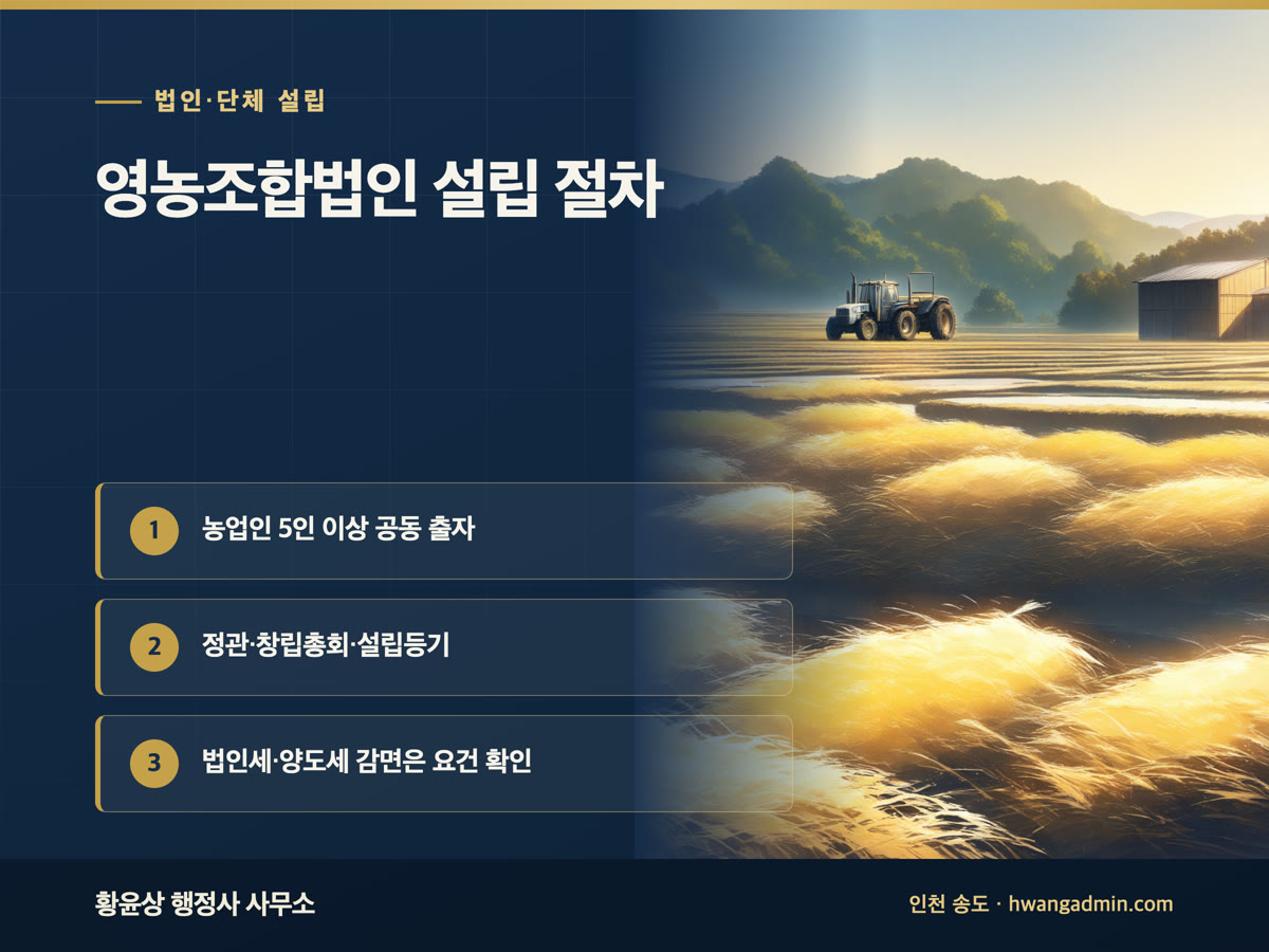 영농조합법인 설립 절차 안내 이미지