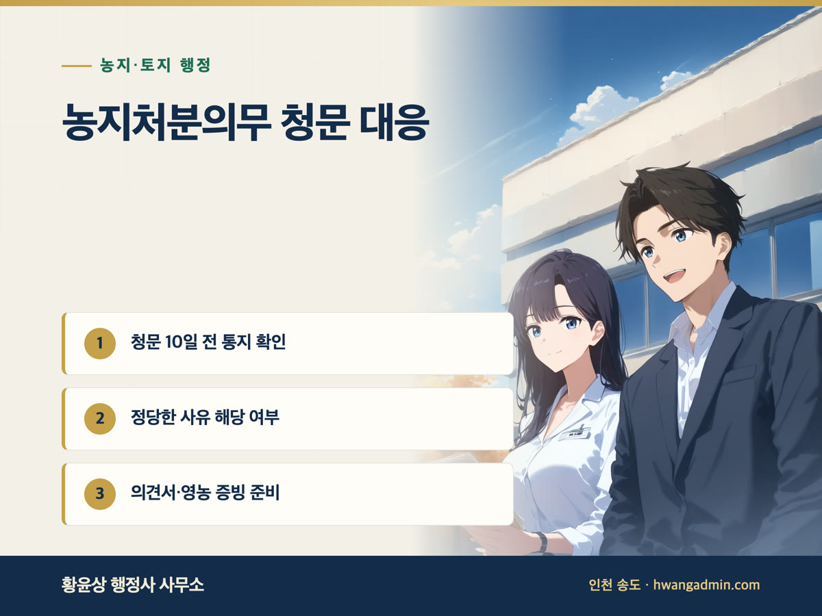 농지처분의무 청문 의견서 작성 안내 이미지