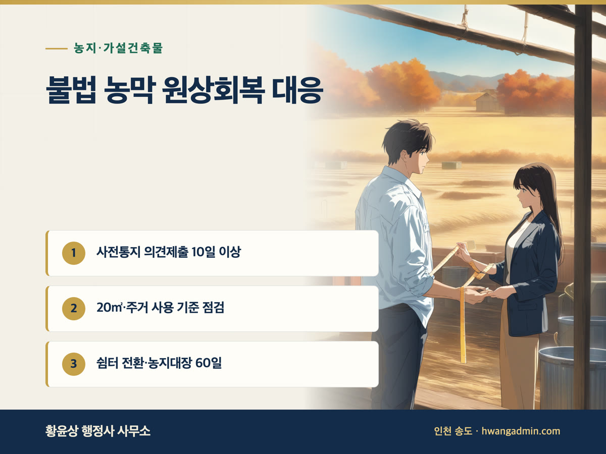 불법 농막 원상회복명령 대응 절차 안내 이미지