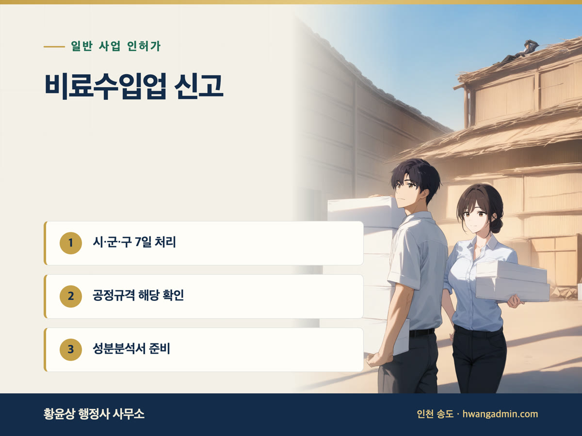 비료수입업 신고 — 수입 비료 종류별 신고서와 성분분석서 준비 — 안내 이미지