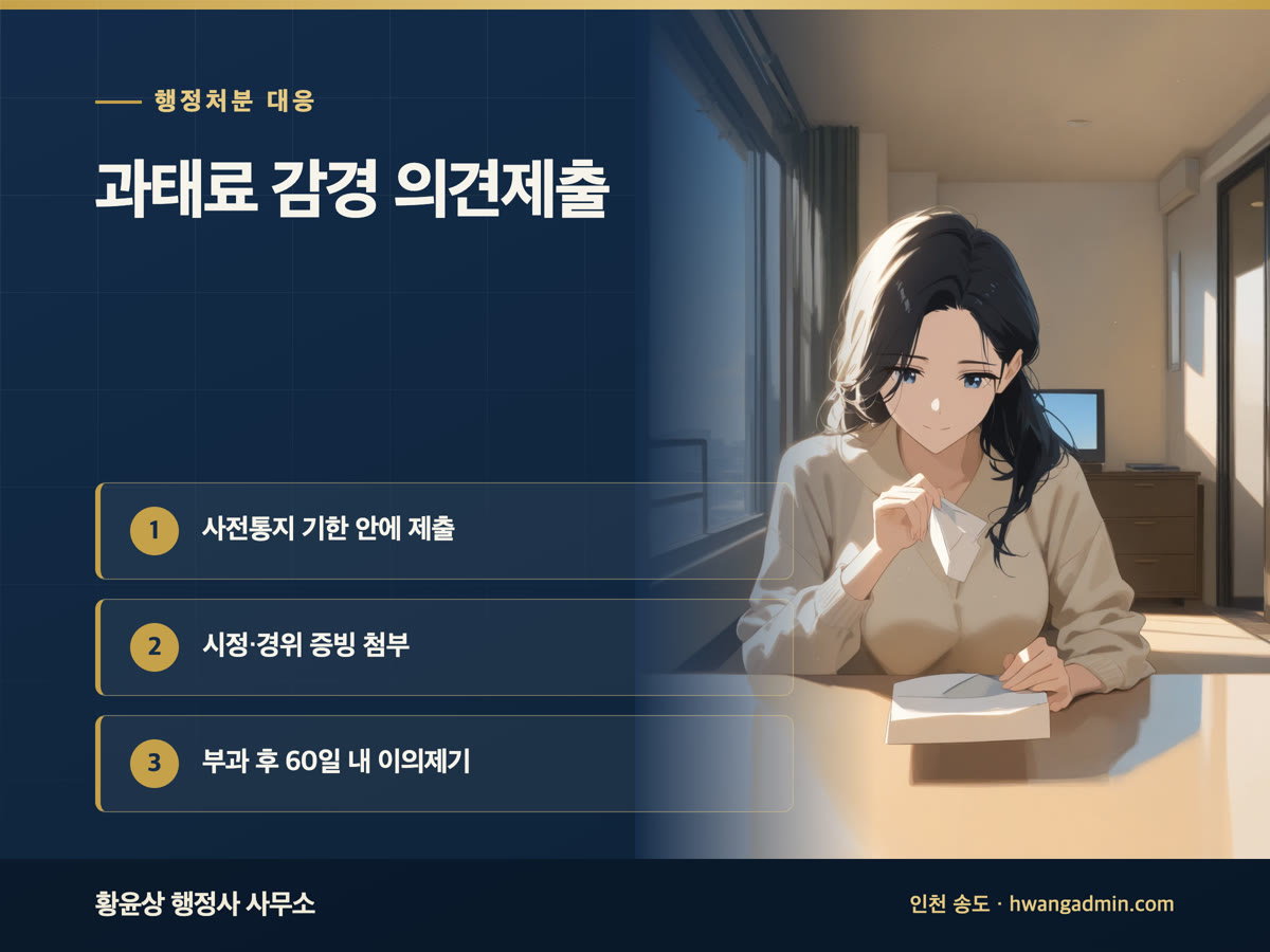 과태료 감경 의견제출 방법 안내 이미지
