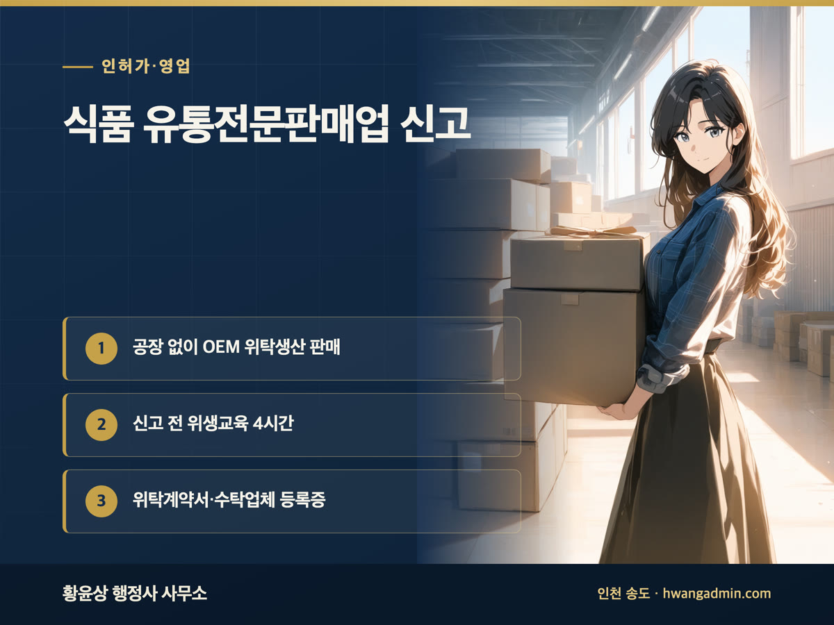 식품 유통전문판매업 영업신고 — 공장 없이 OEM으로 자기 브랜드 식품 판매하는 방법 — 안내 이미지