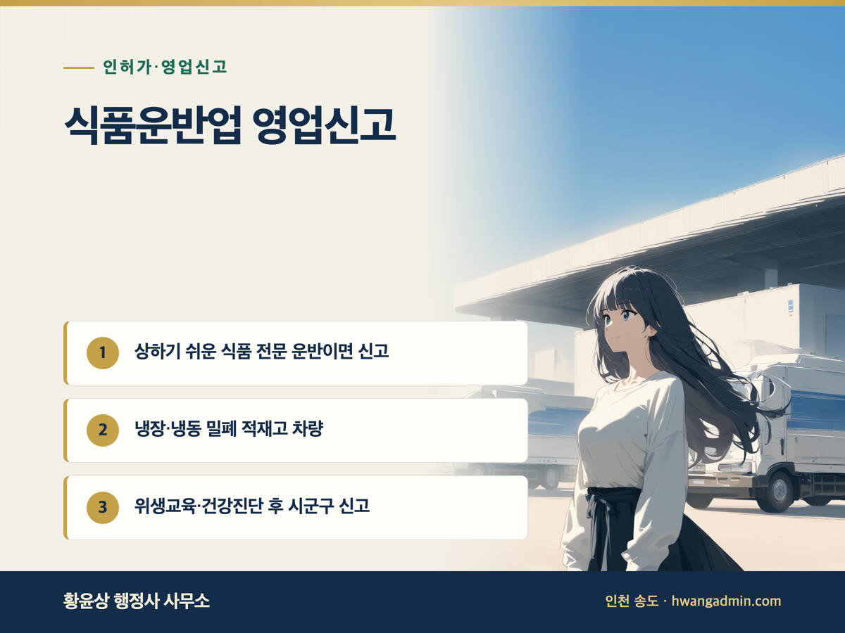 식품운반업 영업신고 요건 안내 이미지
