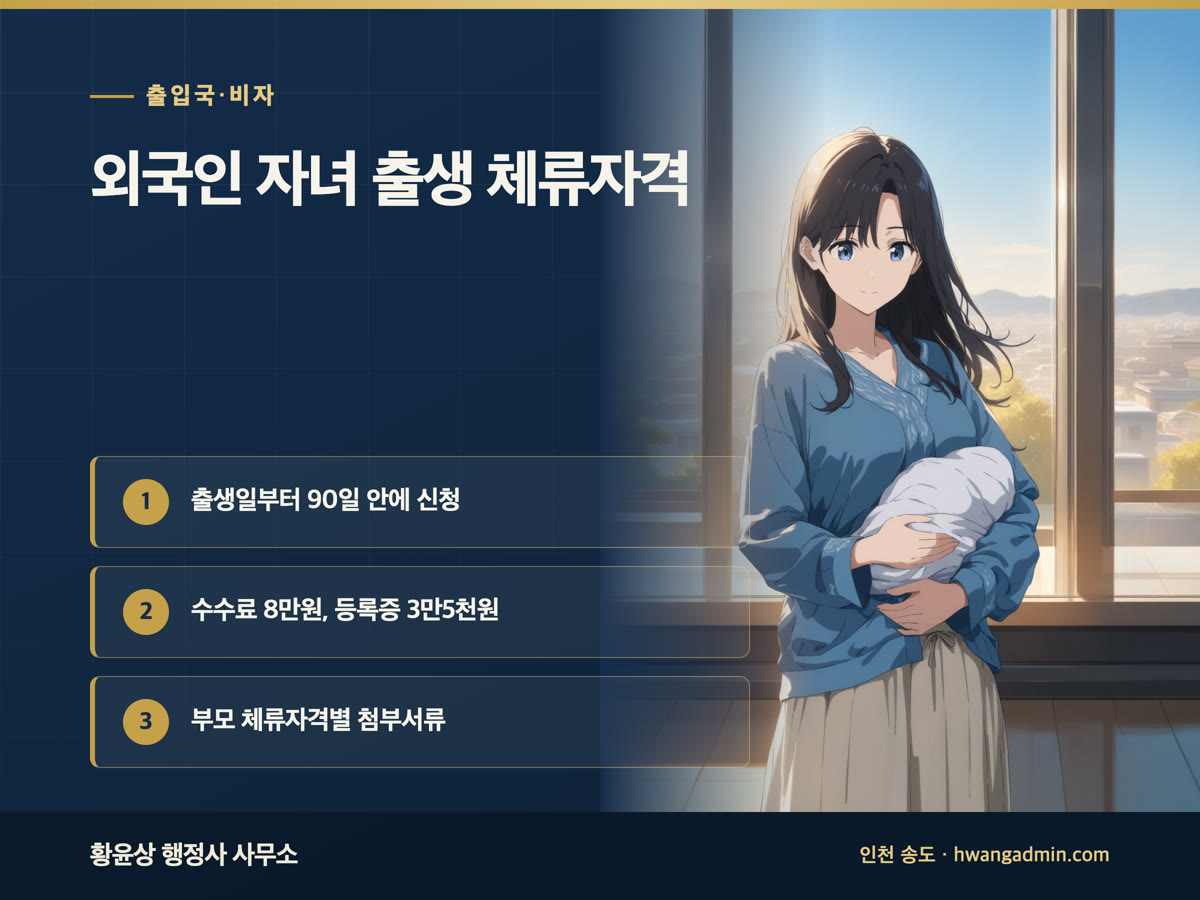 한국에서 태어난 외국인 자녀 체류자격 부여 신청 안내 이미지