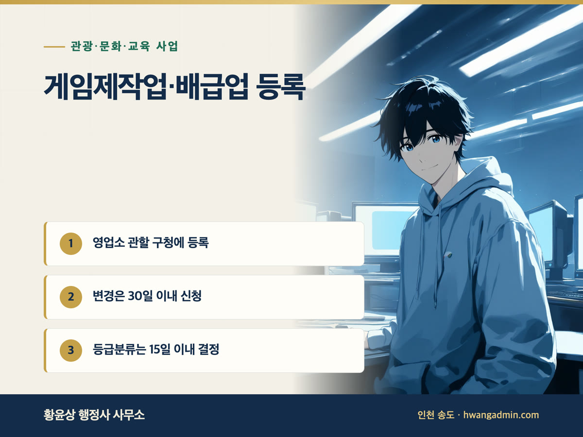 게임제작업·게임배급업 등록 절차 안내 이미지