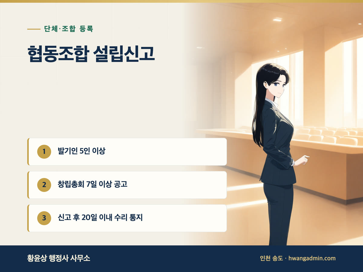 일반협동조합 설립신고·임의단체 회칙·총회서류 작성 안내 이미지