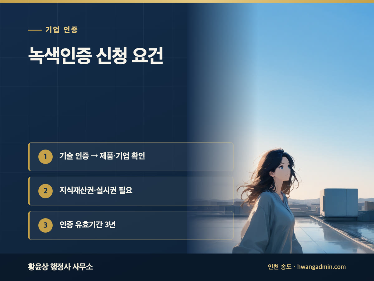 녹색인증 신청 방법 안내 이미지