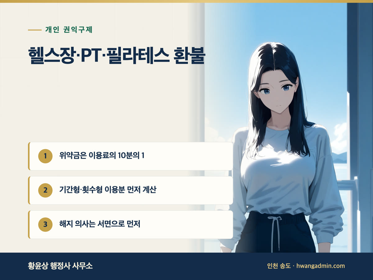 헬스장·PT·필라테스 환불 거부 안내 이미지