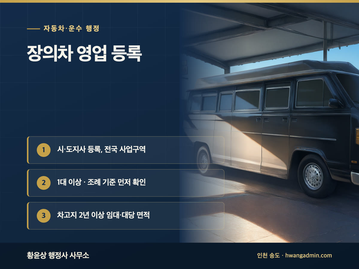 장의차 영업 등록 방법 안내 이미지