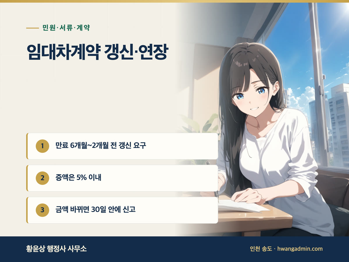 주택 임대차계약 갱신·연장 계약서 작성 안내 이미지