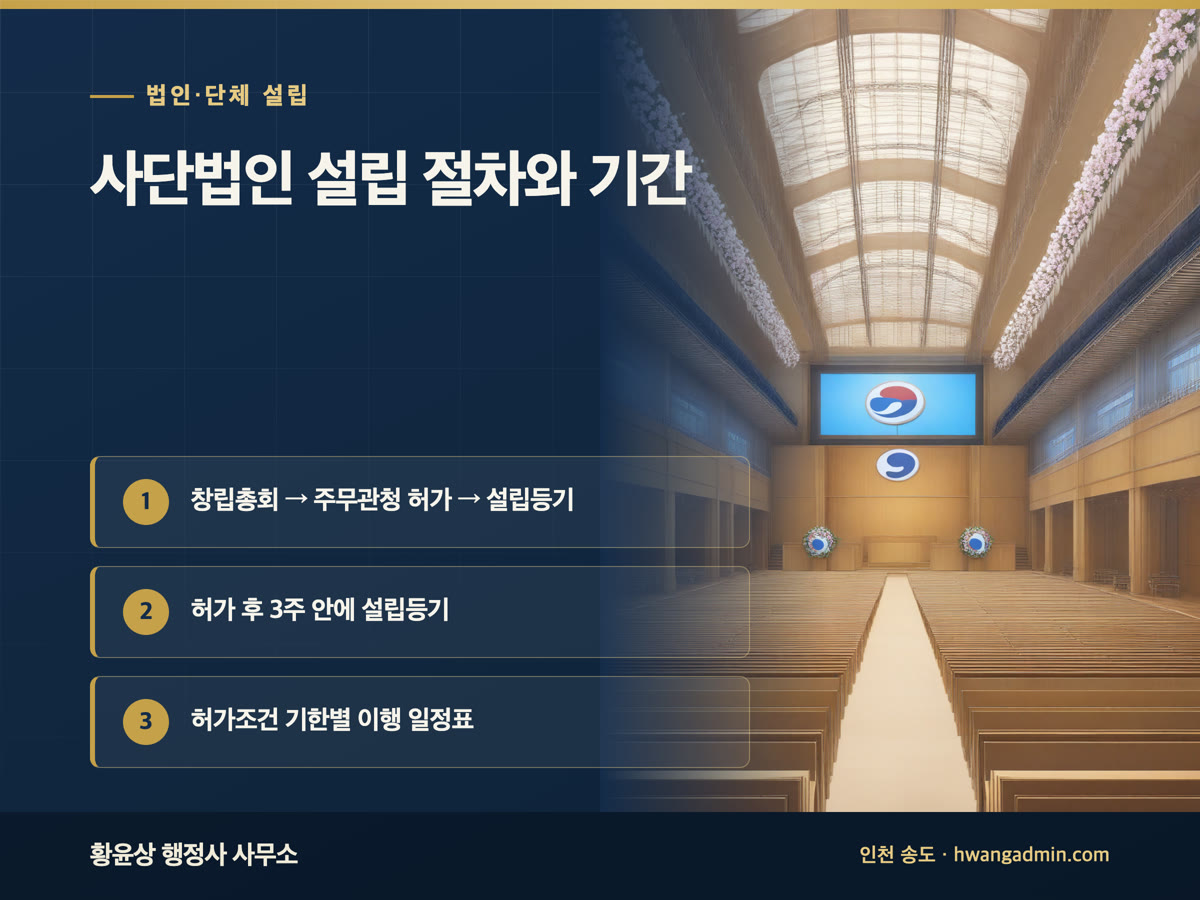 사단법인 설립 절차와 기간 안내 이미지