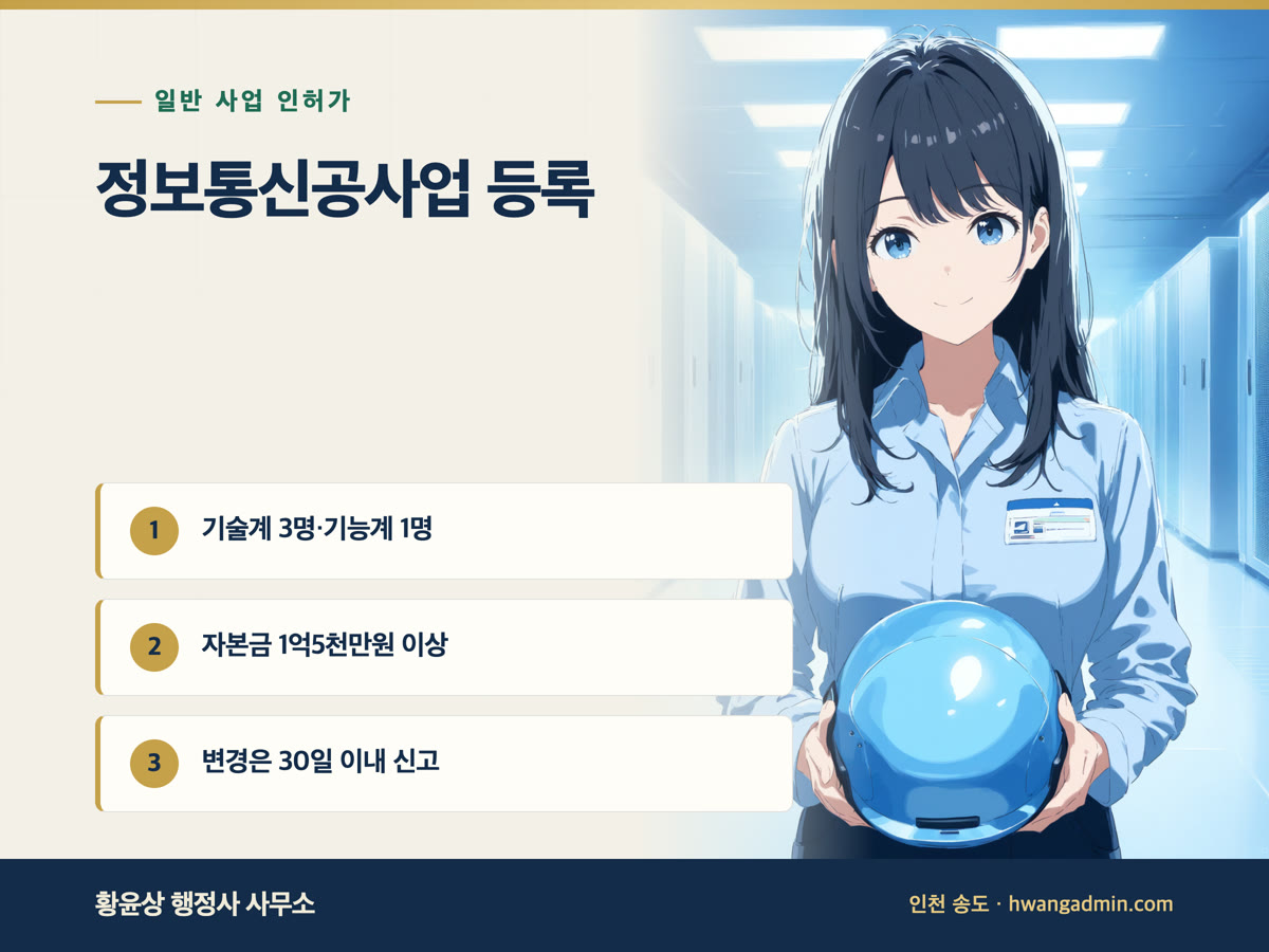 정보통신공사업 등록 요건 안내 이미지