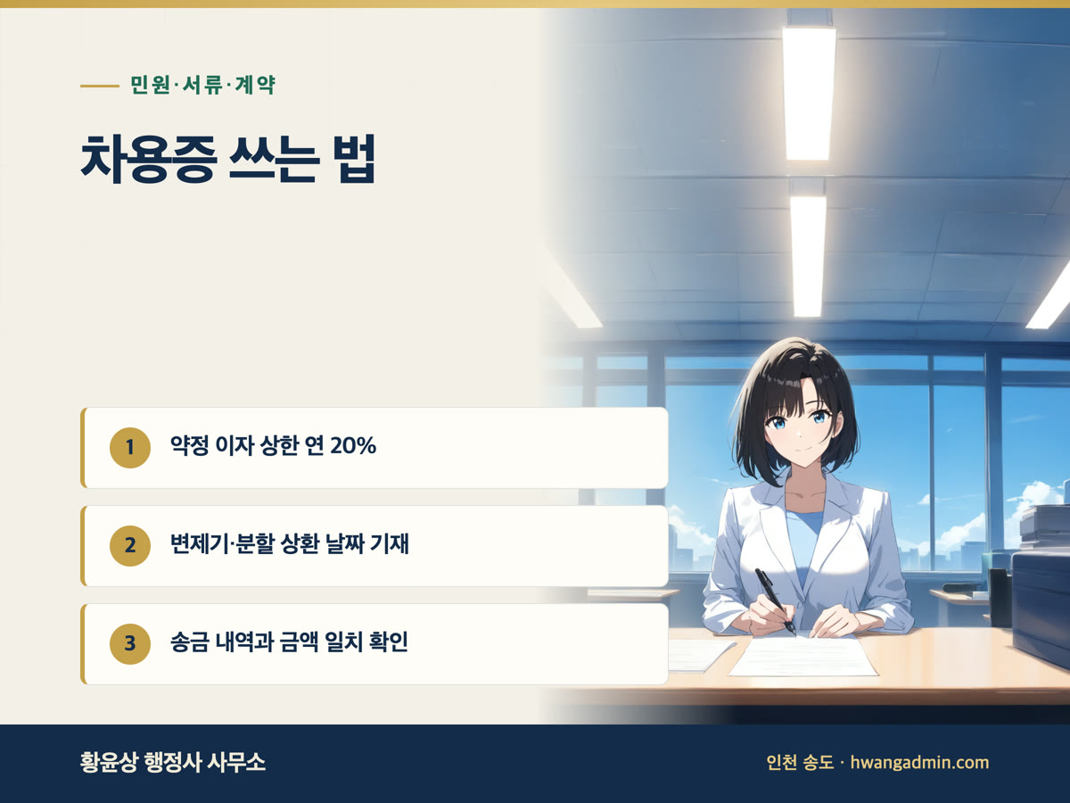 차용증 쓰는 법 안내 이미지