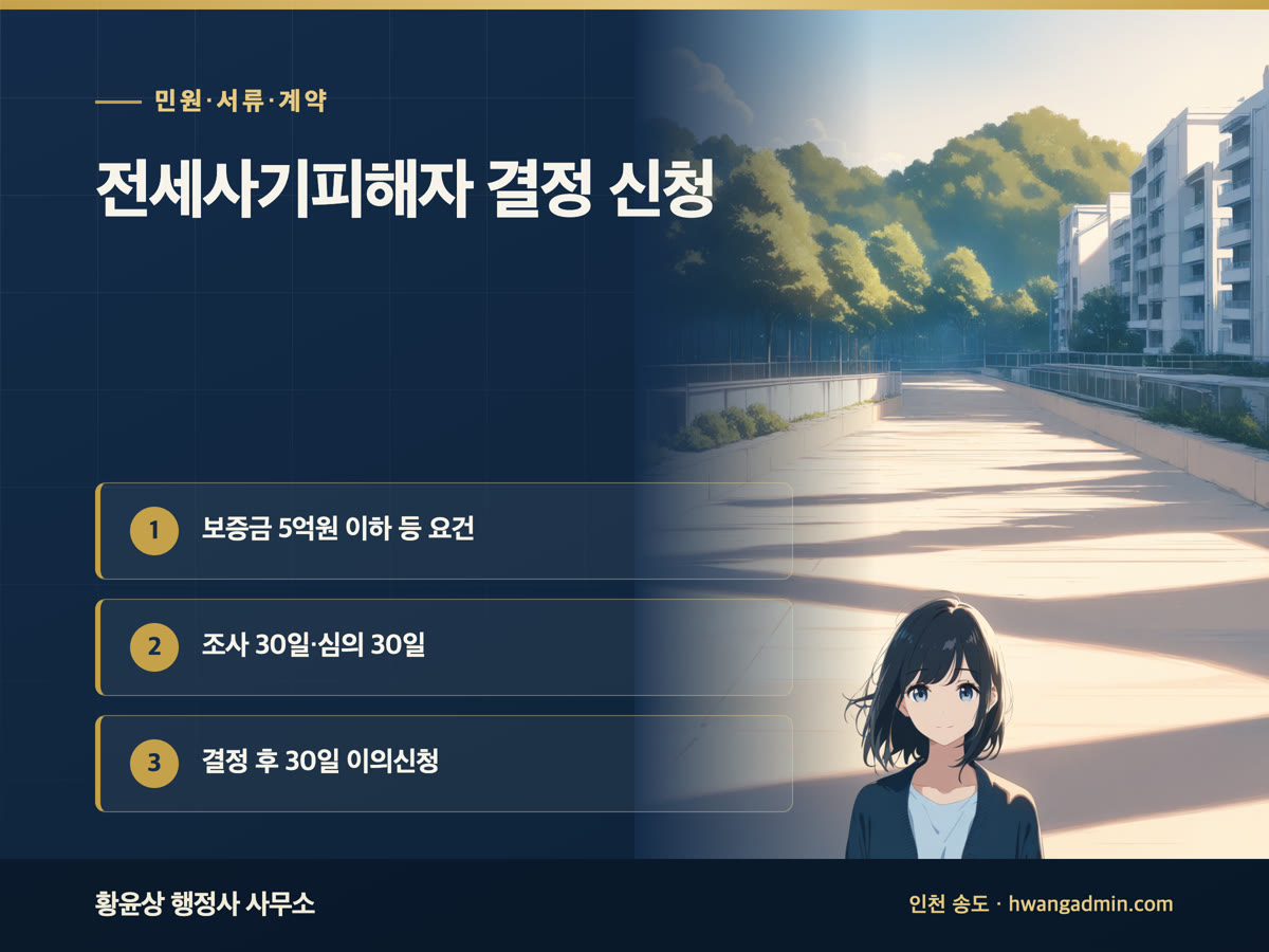 전세사기피해자 결정 신청 방법 — 요건 4가지·필요서류와 30일 이의신청 — 안내 이미지