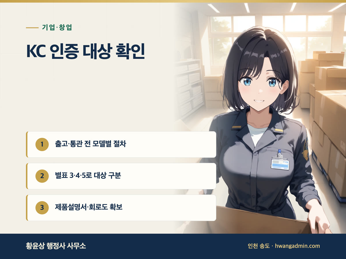 KC 안전인증·안전확인 대상 확인과 신청서류 안내 이미지