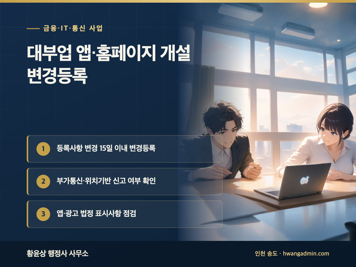 대부업 등록사항 변경등록 15일 기한 안내 이미지