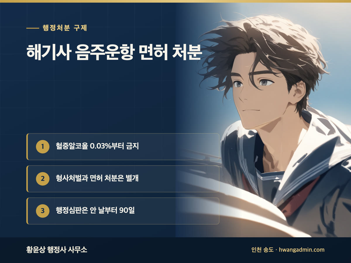 해기사 면허처분 의견제출·행정심판 서류 작성 안내 이미지
