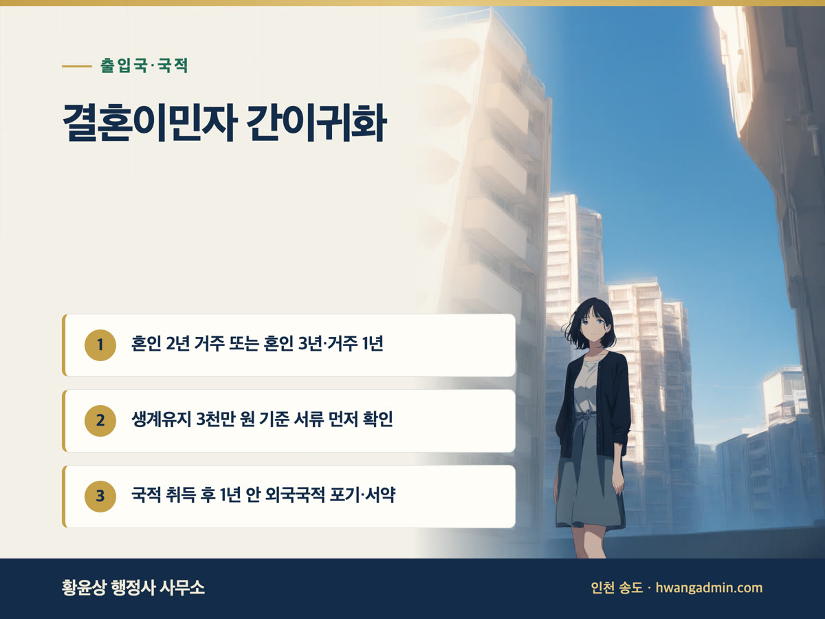결혼이민자 간이귀화 요건과 서류 안내 이미지