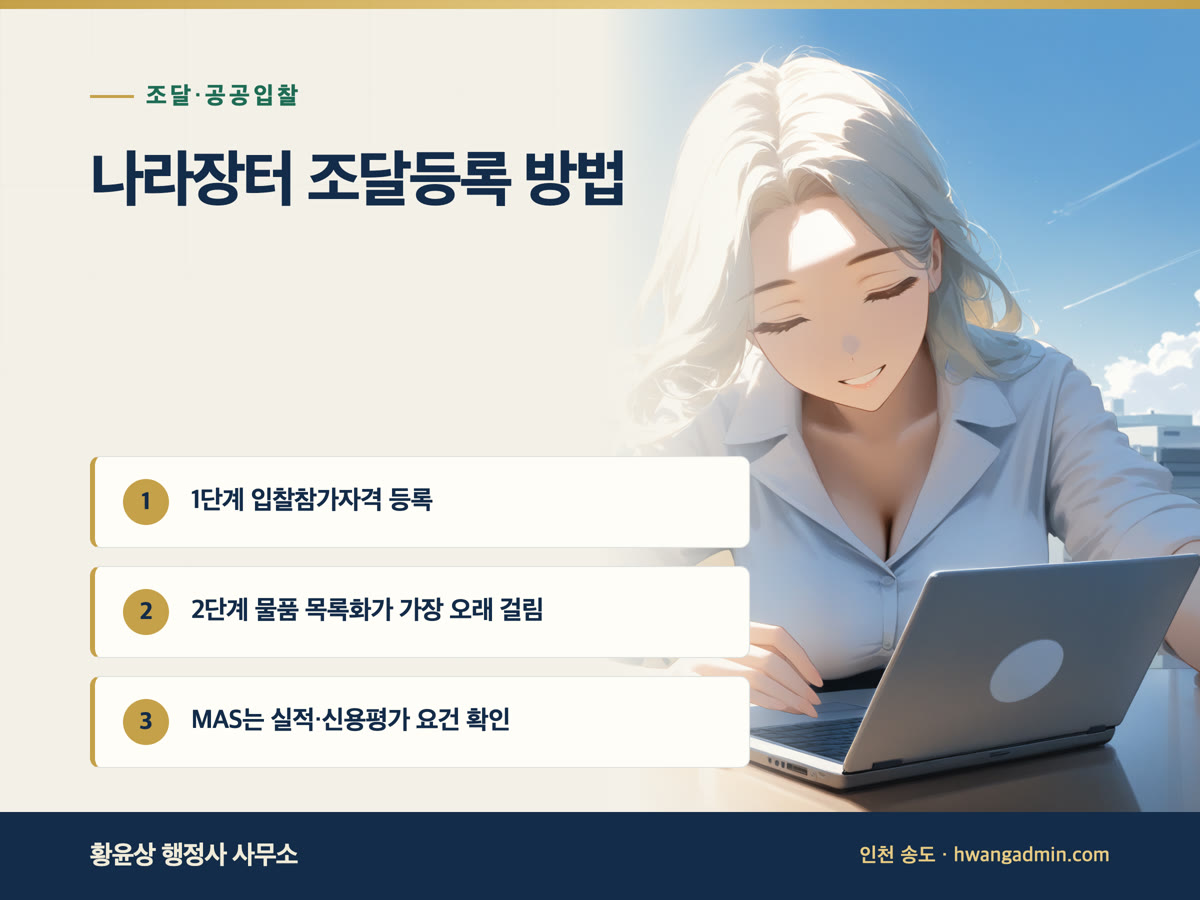 나라장터 등록·공공입찰·조달계약 신청서류 작성 — 안내 이미지