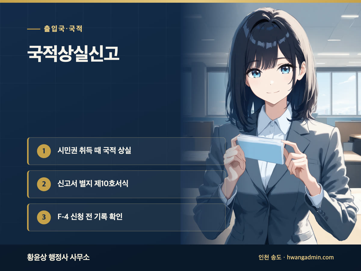 국적상실신고 절차와 서류 — 외국 시민권 취득 후 — 안내 이미지