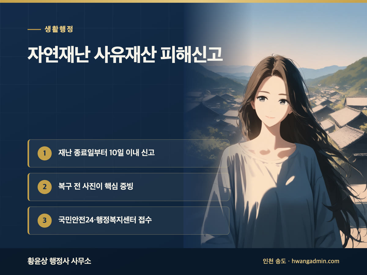 자연재난 사유재산 피해신고 — 신고기간 10일과 준비서류 — 안내 이미지