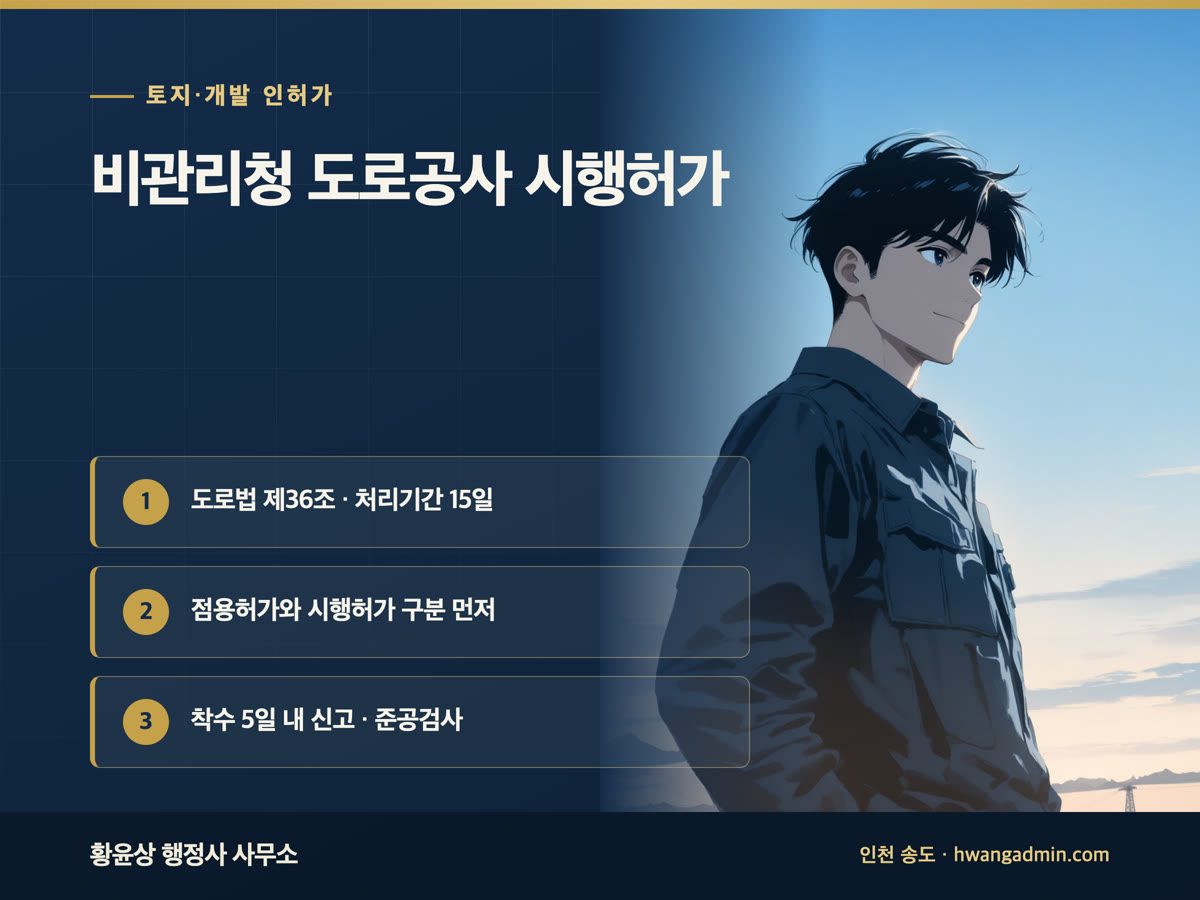 비관리청 도로공사 시행허가 절차와 서류 안내 이미지