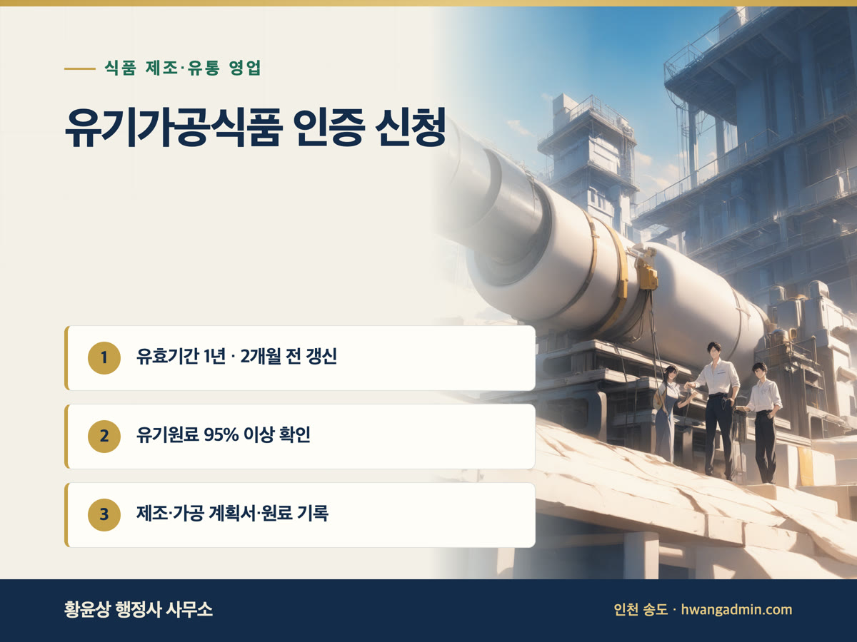유기가공식품 인증 신청 절차 안내 이미지