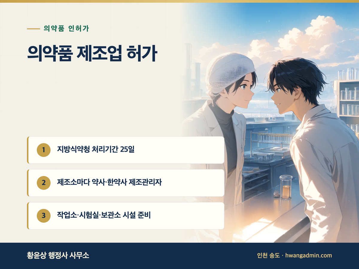 의약품 제조업 허가 신청 절차와 서류 안내 이미지