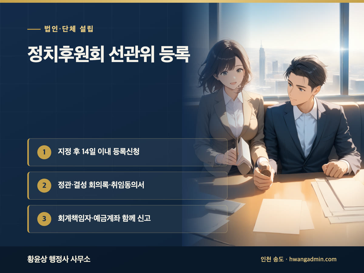 정치후원회 등록 신청 서류 안내 이미지