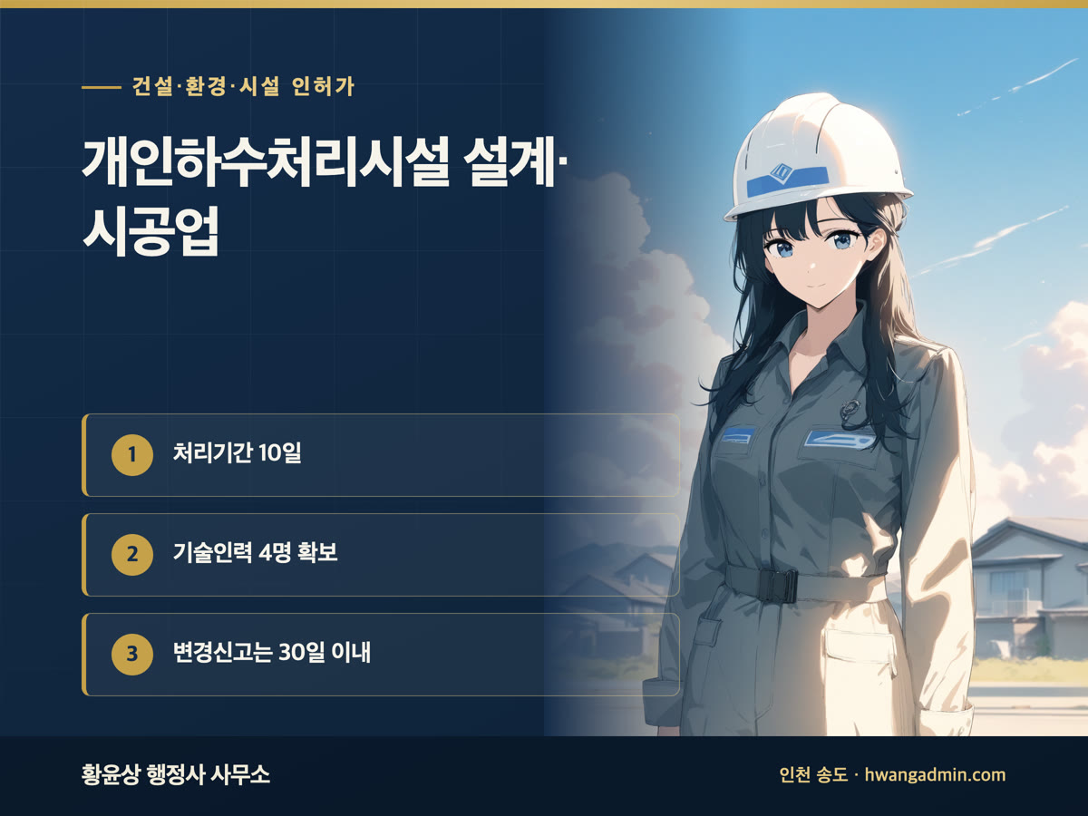 개인하수처리시설 설계·시공업 등록 기준 안내 이미지
