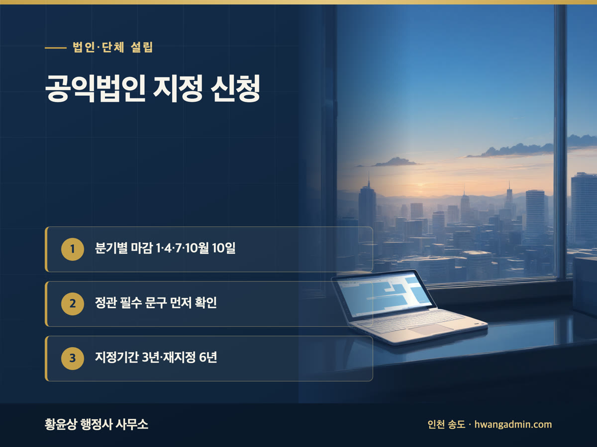 공익법인 지정 신청 방법 안내 이미지