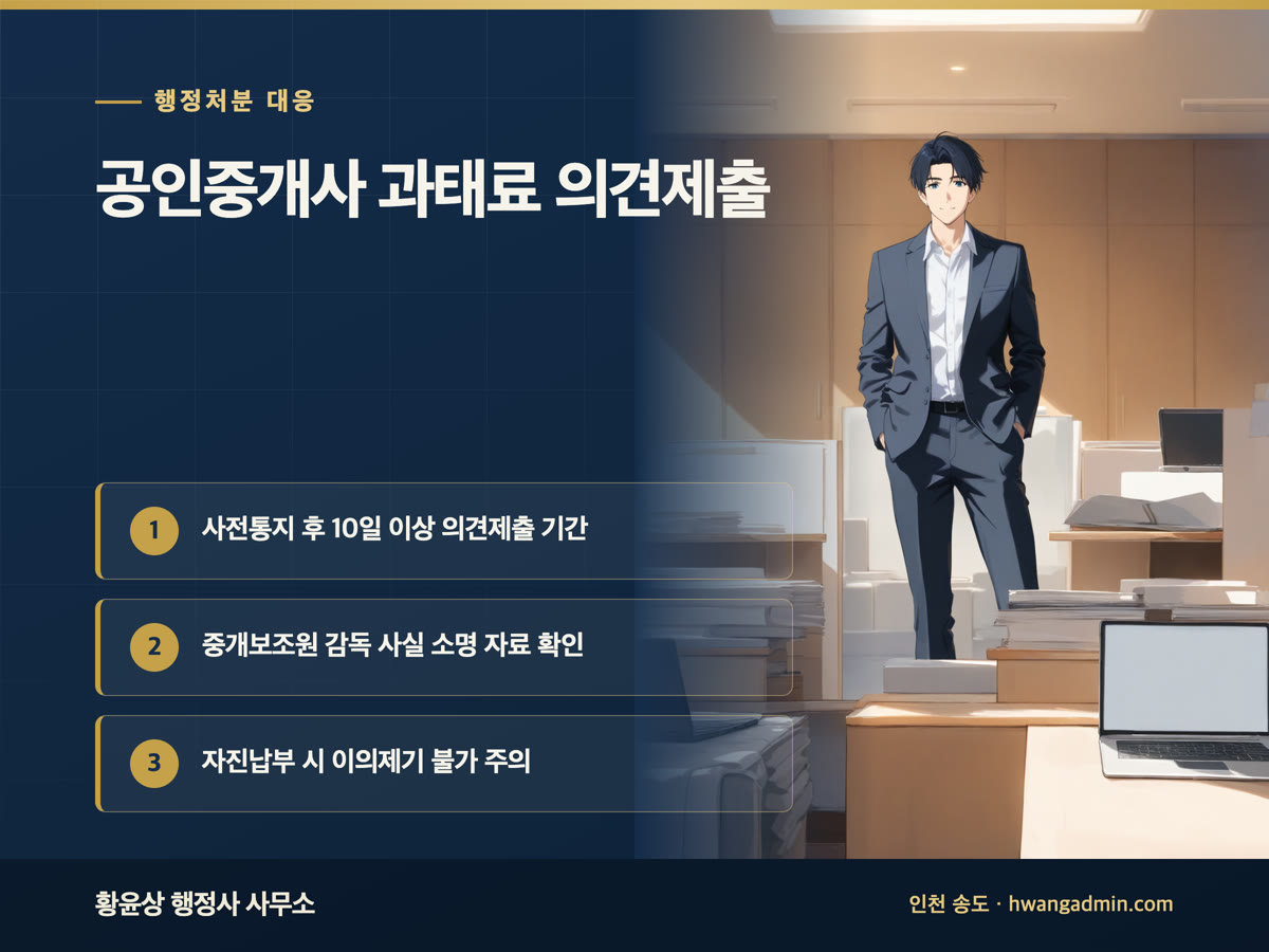 공인중개사 과태료 의견제출 안내 이미지