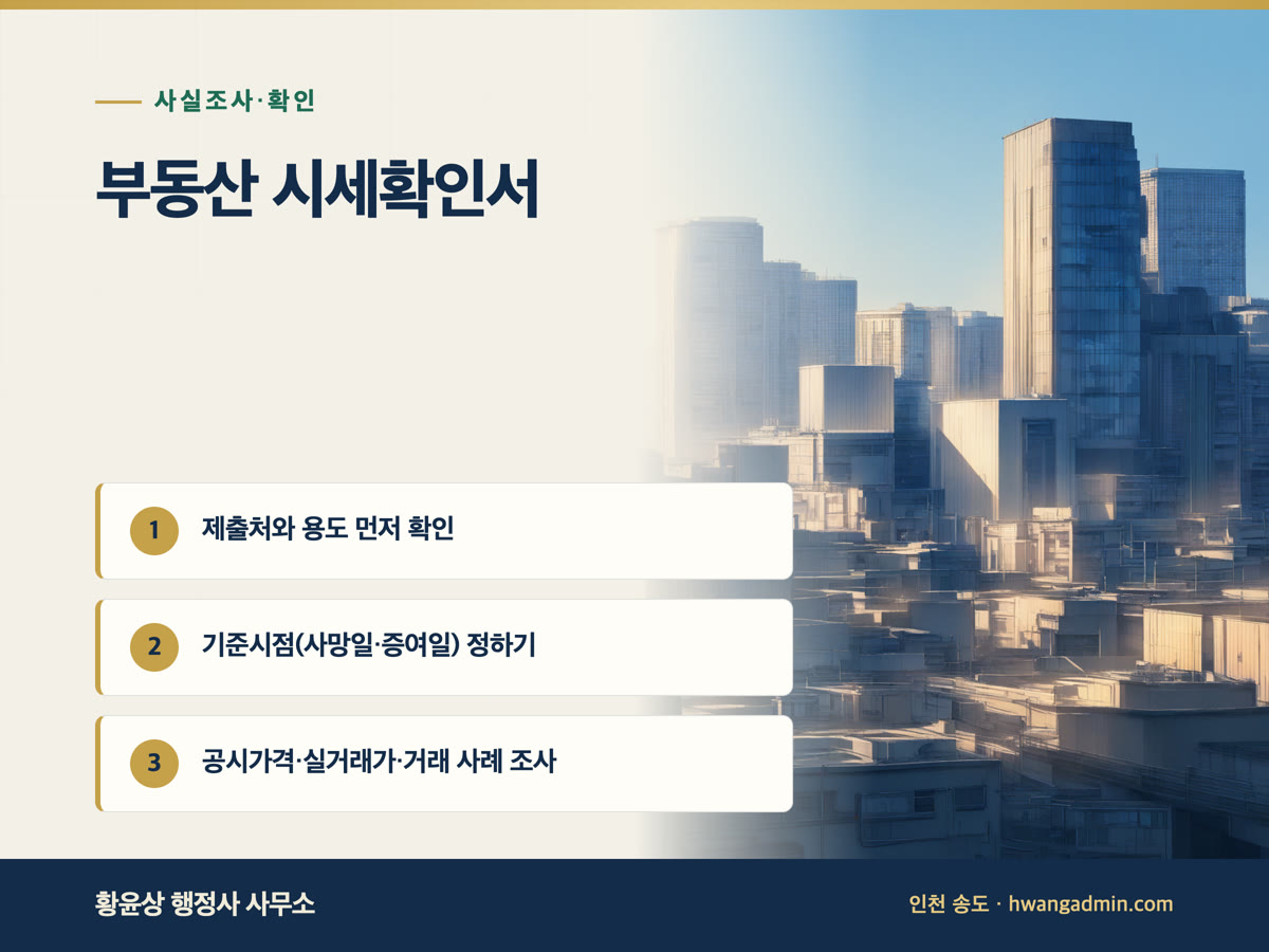 부동산 시세확인서 발급 방법 안내 이미지
